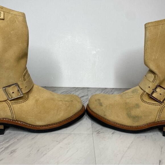 Red Wing Tan Suede Engineer Boot 10 - Picture 10 of 16